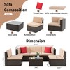 Celebalcony 6 Piece Patio Conversation Set All Weather Wicker Rattan Patio Sofa Outdoor Sectional Seating Group With Cushions  Beige - 3 of 4
