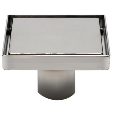 ALFI ABSD55B-BSS 5Inch x 5Inch Modern Square Polished Stainless Steel Shower Drain with Solid Cover