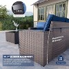 ALAULM Outdoor Patio Furniture Set Outdoor Sectional Rattan Sofa Set Brown Manual Wicker Patio Conversation Set with Cushions - 2 of 4