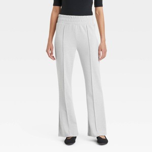 Women's Cozy Wide Leg Flare Pants with Front Seam and Smocked Waistband - A New Day™ - 1 of 3