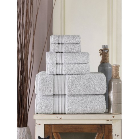 Linum Home Textiles 3 Piece Turkish Cotton Denzi Towel Set, Grey