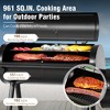 Captiva Designs Heavy Duty Outdoor Smoker with 941 sq.in. Cooking Area - Versatile Charcoal Smoker and Grill Combo for Ultimate Backyard Cooking - 2 of 4