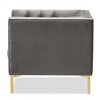 Zanetta Luxe And Glamour Velvet Upholstered Gold Finished Lounge Chair - Baxton Studio - 3 of 4