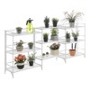 Breighton Home 32.5" Xtra Storage 3 Tier Wide Folding Metal Shelves with Set of 3 Extension Shelves in White - 3 of 4