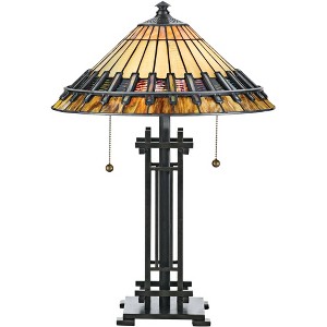 Quoizel Chastain 22 1/2" High Arts and Crafts Tiffany-Style Table Lamp - 1 of 2