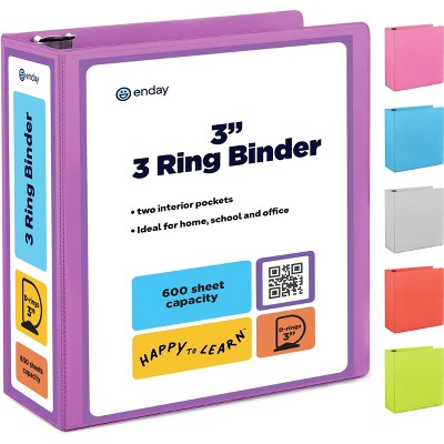 Enday 3-Ring View Binder With 2-Pockets