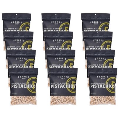 Ferris Nut Co. Roasted and Salted Pistachios - Case of 12/16 oz