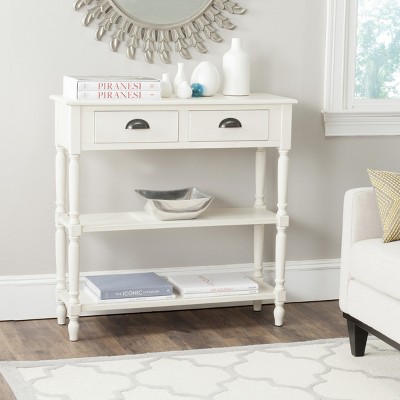 White Pine Spindle Leg Console Table with Storage