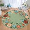 Modern Floral Rug Washable Rug with Non Slip Backing Low Pile Indoor Carpet Foldable Soft Floor Cover for Living Roo Bedroom Office - 3 of 4