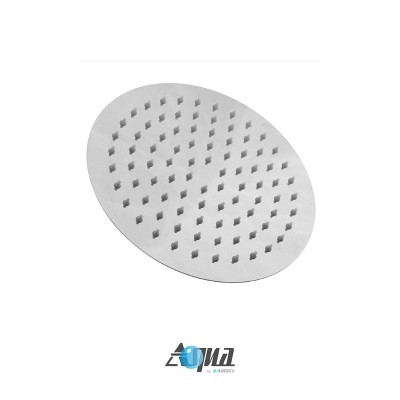 KubeBath Aqua Rondo Matte Black Shower Set w/ Ceiling Mount 8Inch Rain Shower Head