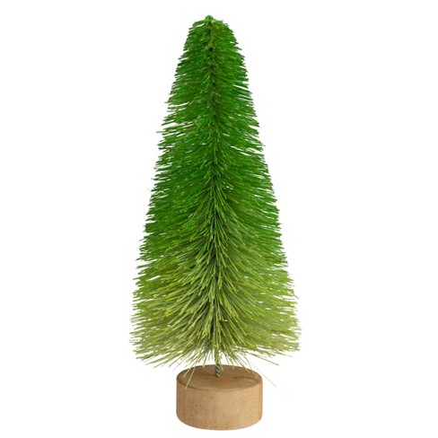 Northlight Bottle Brush Pine Artificial Christmas Tree With Wooden Base ...