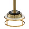 Possini Euro Design Palisade Modern Floor Lamp with Riser 69 1/2" Tall Satin Brass Metal Trimmed Fabric Drum Shade for Living Room Bedroom Office Home - 4 of 4