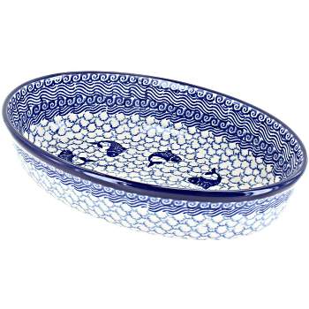 Blue Rose Polish Pottery 299 Ceramika Small Oval Baking Dish