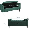 Storage Ottoman Bench, Entryway Shoe Bench, Upholstered End-of-Bed Storage Chest, Storage Stool with Rolled Armrests & Wood Legs for Hallway - 2 of 4
