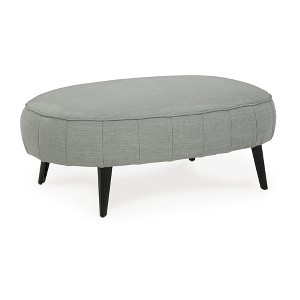 Signature Design by Ashley Contemporary Hollyann Oversized Accent Ottoman Chenille Gray - 1 of 4