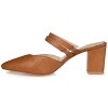 Journee Signature Womens Genuine Leather Kaitlynn Mules Low Block Heel Almond Toe Pumps - 2 of 4
