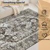 Vintage Distressed Area Rug Soft Washable Rug Retro Medallion Floor Carpet Non Slip Low Pile Rug Non Shedding Thin Rug, Decorative Printed Rug - 4 of 4