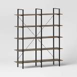 72" Banks 5 Shelf H Frame Bookcase Brown - Threshold™