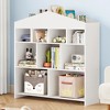 Toy Storage Organizer Kids Bookshelf with 9 Storage Cubbies Dollhouse Bookcase - 2 of 4