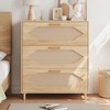 3 Drawer Rattan Dresser for Bedroom, Rattan Modern Dresser Wood Chest of Drawers, Wooden Storage Cabinets for Bedrooms, Hallways - 3 of 4