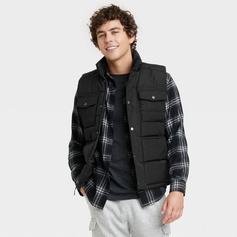 Mens puffer vest sales big and tall