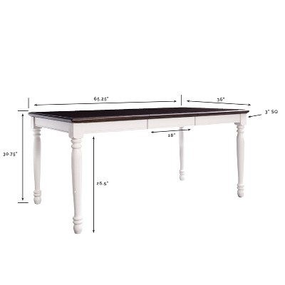 Shelby Extendable Solid Hardwood Dining Table in Antique White