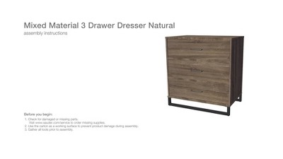 Mixed Material 3 Drawer Dresser Room Essentials Target