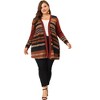 Agnes Orinda Women's Plus Size Long Open Front Striped Contrast Casual Knit Cardigans - 3 of 4