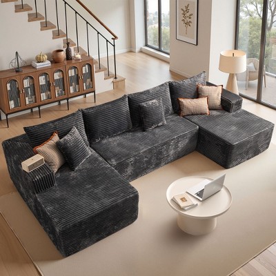 XIZZI Plush Sofa Sets with Pure Sponge Comfort, Ultra Supportive No Assembly Required Sectional Couch, High-Density Sponge for Lasting Relaxation
