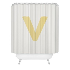 Deny Designs April Lane Art Block Monogram Shower Curtain - 1 of 3
