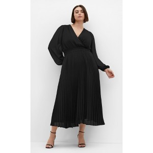 Women's Plus Size Finley Sheer Dress - black | CITY CHIC - 1 of 4