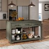 LunaLulinlk Extendable Kitchen Island with Storage, Multi-Functional Kitchen Cart with Built-In Power Outlets(Gray) - 3 of 4