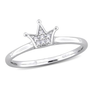 EVERLY JEWELRY | Sterling Silver Created White Sapphire Cluster Crown Ring - 1 of 4