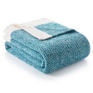 Snuggle Sac Reversible Throw Blanket Knitted Blanket Soft Bedding Blankets - 1 of 4
