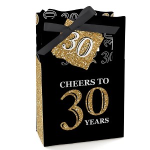 Big Dot of Happiness Adult 30th Birthday - Gold - Birthday Party Favor Boxes - Set of 12 - 1 of 4