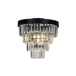 ALOADECOR 3-Light 13" Glam Tierd Flush Mount With Crystal Accents - 1 of 4