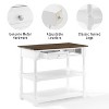 HomeStock  Caitlyn Wood Top Kitchen Island with Storage, Microwave Stand, Coffee Bar, White/Dark Brown - 4 of 4