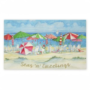 Stupell Industries Seas 'n' Greetings Beach Printed Outdoor Door Mat, design by Paul Brent, 18"x30" - 1 of 4