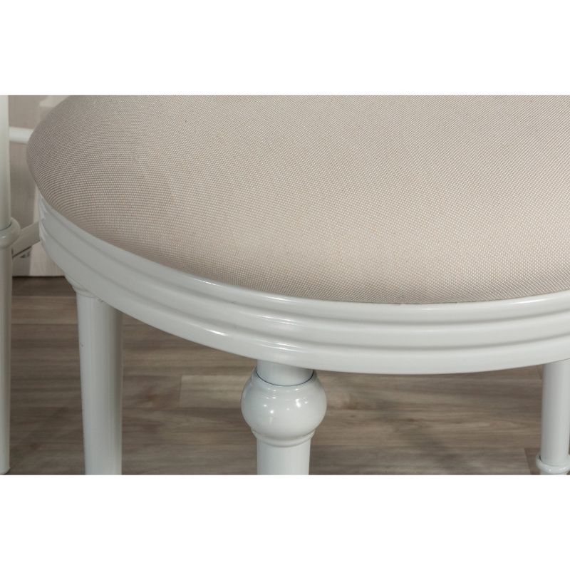 Cape May 19" Vanity Stool - Matte White - Hillsdale Furniture, 6 of 12