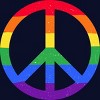 Adult Design By Humans Rainbow Pride and Peace Sign By JuanMedina T-Shirt - 2 of 2