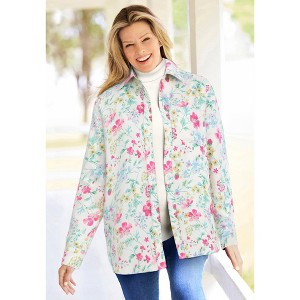 Woman Within Soft Faux Suede Shirt - 1 of 4