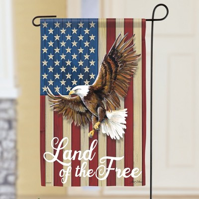 Patriotic Land of the Free Eagle Polyester Garden Flag