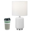 Hudson and Canal 15" Tall Ceramic Mini Lamp with Fabric Shade - 4 of 4