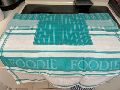 DII Assorted Teal Foodie Dishtowel & Dishcloth (Set of 5)