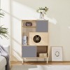 YOOCOZZ 2-in-1 Cat Tree Bookshelf with Storage and Litter Box Enclosure,Cat Climbing Shelves-Natural&Grey - 3 of 4