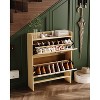 Shoe Storage Organizer with 2 Flip Drawers, Farmhouse Shoe Cabinet - 3 of 4