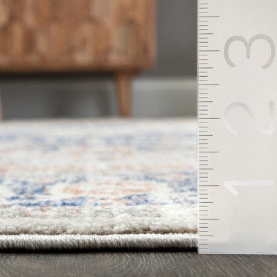 Oval Easy-Care Synthetic Blue Spot Area Rug