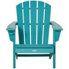 Outsunny Adirondack Chair with Cup Holder, All Weather Patio Chair HDPE Lounger, Fire Pit Seating High Back and Wide Seat for Outdoor - 4 of 4