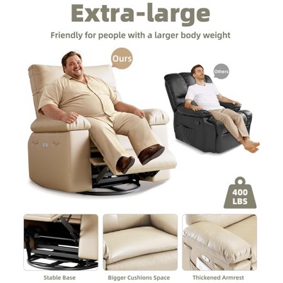 coucheta Manual Recliner Sofa Massage Recliner PU Recliner Sofa for Living Room with Massage Function