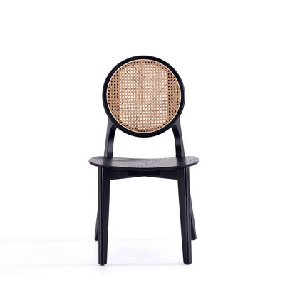 Black and Natural Cane Wood Side Chair